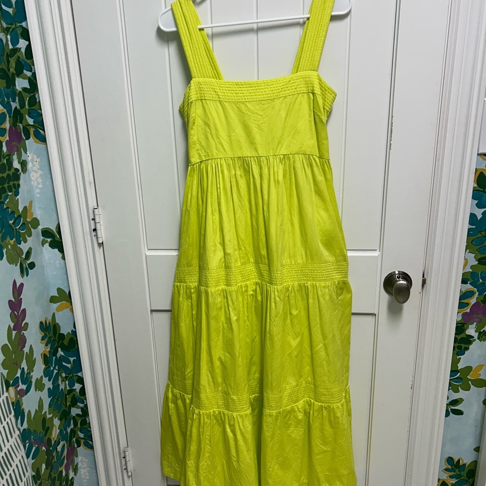 PATTY KIM Neon Yellow Tiered Sundress